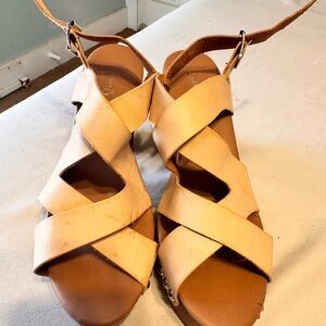 Opened toed healed wedges